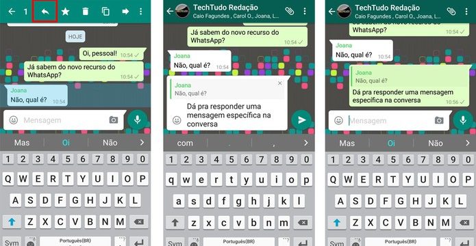 WhatsApp agora permite citar mensagens especificas em conversas