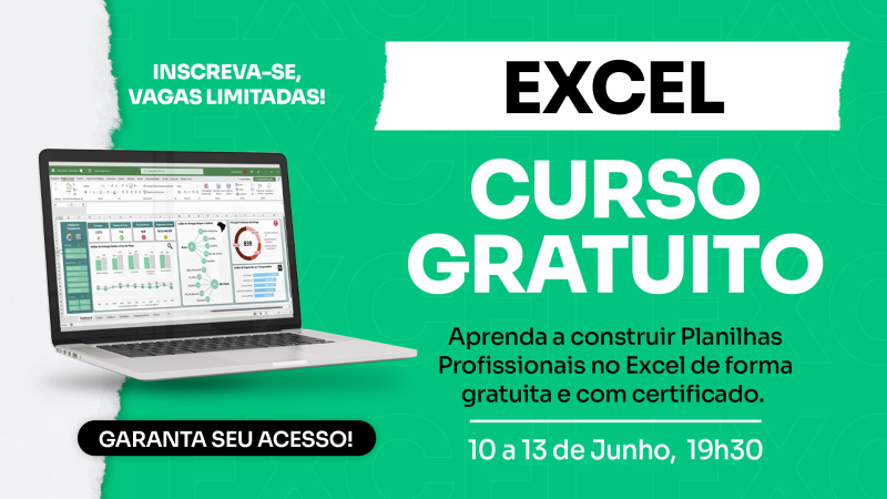 Curso de Excel de Graça, com Certificado e Material Didático Completo!