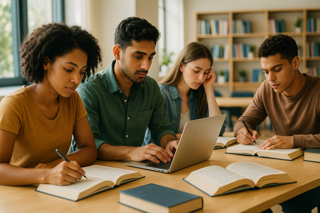 IBGE Abre 9.580 Vagas de Nível Médio – Edital Previsto para Novembro! Jovens profissionais estudando para concurso público - preparação para concurso IBGE 2025