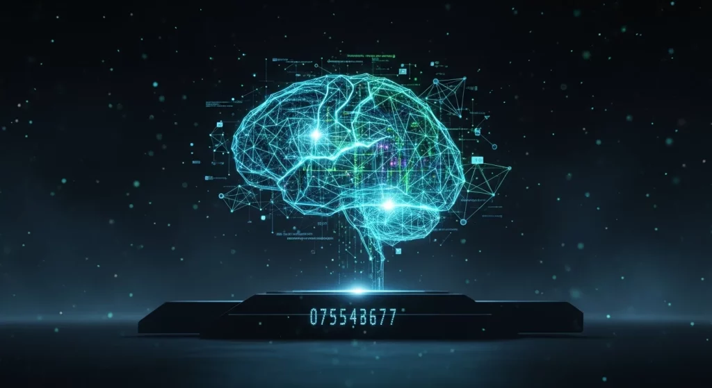 🚨 ESTÁ CHEGANDO! Curso de Inteligência Artificial Gratuito: Garanta Sua Vaga Agora Imagem de cérebro estilizado feito de código luminoso com efeito de contagem regressiva, anunciante que está chegando curso de inteligência